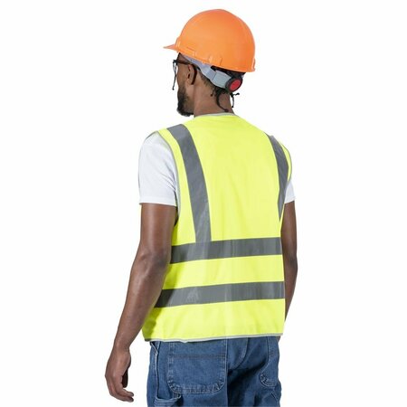 Pioneer Tricot Safety Vest, Green, XL, 2 Stripe V1025160U-XL